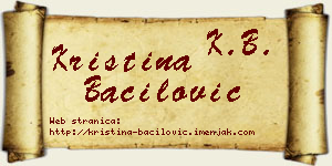 Kristina Bačilović vizit kartica